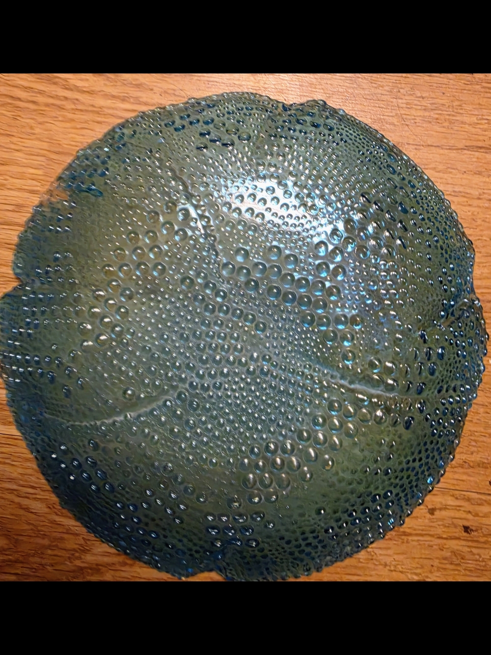 Vintage Behrenberg Hand-Blown Glass Raindrop Plate/Bowl 8.5” MCM Aqua Blue -VHTF